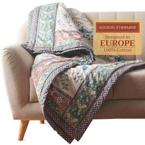 Maison d' Hermine Throw Blanket for Couch Lightweight Soft Warm Breathable Cotton Throw Blankets for Bed Girls Boys Women Men Gifts Sofa Travel Living Room Easter Gifts (60" X 80", Osaka)