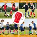 2 Pairs Shin Guards Soccer for Kids,Shin Pads Extra Lightweight Breathable Slide in Shin Guard for Football Training Match Outdoor Activities Protective Slip-in Shin Guards for Boys Girls (Red)