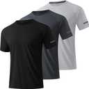 3 Pack Workout Shirts for Men Short Sleeve UPF 50+ Sun Protection Tee Moisture Wicking Athletic Rash Guard T-Shirts Running