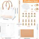 Clear Tote Bag Handbag Making Kit PVC DIY Purse Craft Accessories Tool Set Adults Beginners Handmade Gift Bag Making Kit with PU Leather Handbag Bottom and Handle Birthday Holiday, 5.91x9.84x8.27 inch