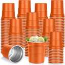 100 Pcs Aluminum Cups Bulk Orange 16 oz Metal Recyclable Aluminum Drinking Cups Disposable and Reusable Cold Drinks Coffee Beers Cup for Outdoor Events Family Festival Party