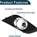 Fog Light Grill for Buick Encore 2013-2016 No.95470235 Front Right Front Lower Bumper Fog Light Cover Inserts Black,Silver Tone 1 Pc