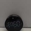 Magnetic Kitchen Timer for Cooking with Loud Alarm - Large LED Display Rotating Countdown Pomodoro Timer, Preset 5/15/25 Mins Easy for Seniors and Kidsfor Baking Grilling Studying (Black)