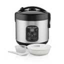 Hamilton Beach Digital Programmable Rice Cooker & Food Steamer, 8 Cups Cooked (4 Uncooked), With Steam & Rinse Basket, Stainless Steel 