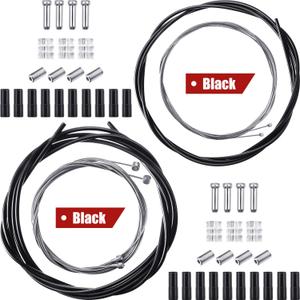 Boao Universal Bike Brake Cable Kit Derailleur Bicycle Shifter Cable Housing Set Transmission Line for Mountain Road Bike Repair (Black)