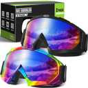 OXG Ski Snowboard Goggles for Men Women, UV Protection Ski Snow Goggles for Adult Youth Winter Snow Sports (Black/Multicolor+multicolor(vlt12.5%))