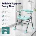 Shower Chair, Shower Chair for Elderly & Disabled, Heavy Duty Bath Stool with Arms and Back, Adjustable Height, Non-Slip Shower Bench Seat, Safe Foldable Bath Assist for Seniors Inside Bathtub Shower