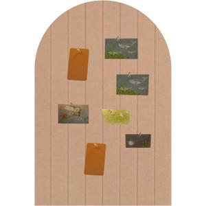 Foldable Bulletin Board, 0.35" Thick Felt Wall Tiles, Large Cork Board with Adhesive Sticker, Round Edges Wall Panels for Office Bedroom Living Room, Decorative Board (Camel, 24x16 inches)