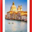 wyooxoo 13x19 Picture Frame Made of Solid Wood Red Photo Frames Display Pictures 11x17 with Mat or 13x19 Without Mat Colorful Frame For Horizontal Vertical Wall Mounting