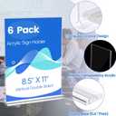 6 Pack Acrylic Sign Stands 8.5 x 11, Clear Double Side T Shape Acrylic Table Signs for Displaying, Flyer Holder Paper Card Holder for Office Business Store Mall Restaurants