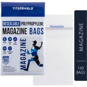 TitanShield Resealable Magazine Bags 8-3/4" X 11-1/8" with 1-1/2" Flap. (150-Count)