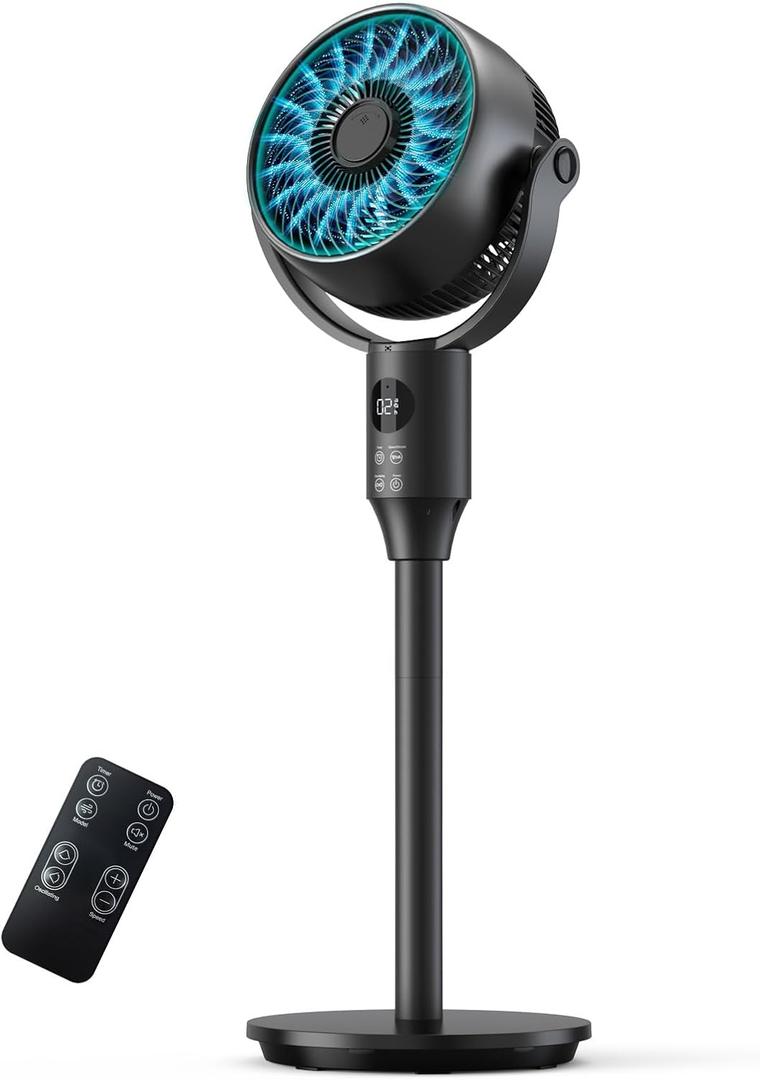 Oscillation Standing Fan for Bedroom, 79ft Airflow Whisper Quiet Pedestal Fan with 3 Modes, 8 Speeds, 90 Air Circulator with Remote, Timer, 24-42" Adjustable Height Desk Fan for Home Office Oscillation Standing Fan for Bedroom, 79ft Airflow Whisper Quiet Pedestal Fan with 3 Modes, 8 Speeds, 90 Air Circulator with Remote, Timer, 24-42" Adjustable Height Desk Fan for Home Office