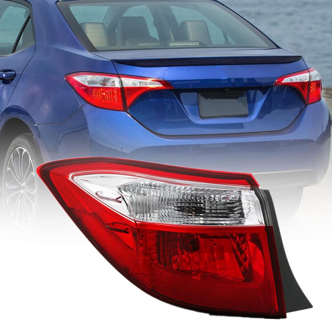 Munirater Outer Left Tail Light Assembly Replacement for Corolla 2014-2016 OE-Style Rear Brake Lamp Driver Side
