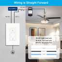 Ceiling Fan Remote Control Kit, Universal Ceiling Fan Remote Control Kit, Fan Remote Control Kit, Ceiling Fan Wall Switch UC9050T UC 9050T, Compatible with Hunter Hampton Bay Harbor Breeze