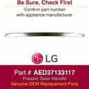 LG AED37133117 Genuine OEM Freezer Door Handle Assembly (Stainless Steel) for LG Refrigerators