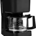 Amazon Basics 5 Cup Drip Coffee Maker with Glass Coffee Pot (0.8 Qt), Auto Shut-off, Auto Pause, Removable Filter Basket, Matte Black
