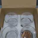 Datttcc Glass Jars,Set of 4 Glass Food Storage Containers with Wooden Lids,Clear Glass Canister Sets for Sugar,Tea,Coffee,Snack,Spice,Herbs(33 oz/ 1000 ml)