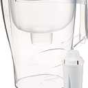 Amazon Basics Water Filter Pitcher for Fridge - 10-Cup Water Pitcher with Filter Compatible with Brita Water Pitchers & Dispensers for Clean, Crisp Water, WQA and NSF Certified, Made in Europe
