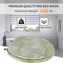 Round Toilet Seat Natural Wood Toilet Seat with Zinc Alloy Hinges, Easy to Install also Easy to Clean, Anti-pinch Marble Toilet Seat by Angol Shiold (Round, Green Marble)
