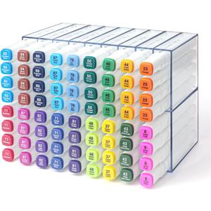 Vowcarol Clear Acrylic Marker Organizer, Marker Holder 18 Slot for 72 Markers- 1 Pack
