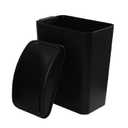 16 L Plastic Garbage Can with Swing Lid, Black Kitchen Slim Trash Can