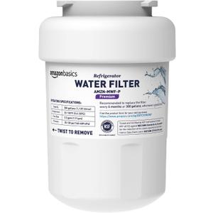 Amazon Basics Replacement Water Filter Cartridge Compatible with GE MWF Refrigerator, Easy to Install, NSF/ANSI 42 Certified, Reduces Lead, 1-Pack