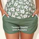 Summer Mae Maternity Two Piece Swimsuit Tankini High Waist Pregnancy Bathing Suit with Pockets Cross Back Swimwear (12, Garden Veil Bliss)