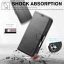 TUCCH Wallet Case for iPhone 17 (6.3") 2025, RFID Blocking 4 Card Holders | Kickstand | Shockproof TPU Shell | PU Leather | Magnetic Closure | Protective Flip Folio Cover | Black