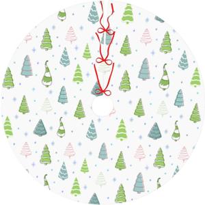 Christmas Trees and Snowflakes Christmas Tree Skirt 36" Christmas Decorations Christmas Tree Skirts Christmas Tree Decorations Indoor Soft Xmas Tree Skirt for Tree Holiday Party Decor