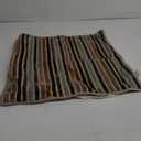 Yangest Brown Striped Throw Pillow Cover Multicolor Velvet Cushion Cover Modern Bohemian Pillowcase for Sofa Couch Bedroom Living Room Home Christmas Decoration,18x18 Inch