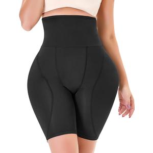 POP CLOSETS Padded Underwear for Women Hip Enhancer Shapewear Shorts Tummy Control Panties Butt Pads for Bigger Butt (Small, Black)