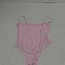 Navneet Women Sexy Lace Bodysuit Lace Trim High Cut Thong Spaghetti Strap Cami Bodysuit Going Out Tank Tops Body Suit (Small, Pink)
