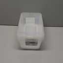 Sterilite Stackable 6 Quart Clear Home Storage Box with Handles and Blue Lid for Efficient, Space Saving Household Storage and Organization, 5 Pack