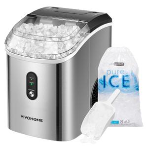 VIVOHOME Countertop Nugget Ice Cube Maker, 33lbs/Day Silver
Electric Portable Compact Automatic Chewable Nugget Ice Maker Machine with Hand Scoop 10 Ice Bags and Self Cleaning Function