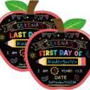 YQUQWN First and Last Day of School Board Double Sided Apple Back to School Sign for Kids Boys Girls Kindergarten Preschool Supplies 1st Grade Photo Props Chalkboard