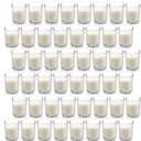 Housecret 48 Pack Warm White Unscented Clear Glass Filled Votive Candles. Hand Poured Wax Candle Ideal Gifts for Aromatherapy Spa Weddings Birthdays Holidays Party