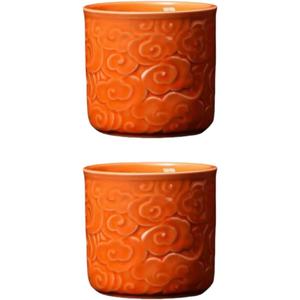 Ceramic Espresso Cups Set of 2 or 4-3oz Demitasse Cups for Coffee & Tea, No Handles, Durable & Dishwasher Safe (bisque, 2)