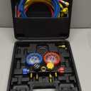 VIVOHOME HVAC Manifold Gauge Set for R134a R32 R410a R22 Refrigerant
4 Valve Automotive AC Gauges with 5ft Hoses, R134a Quick Couplers and Can Taps for Car Freon Charging and Evacuation