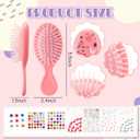 12 Sets Hair Brush Decorating Kit DIY Mini Hair Brush with Gem Stickers Make Your Own Hairbrush Self-adhesive Rhinestone Stickers Craft Kit for Women Party Gifts