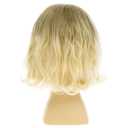 Short Wavy Blonde Kids Wig Synthetic Girls Bob Wig with Bangs Child Cosplay Costume Party Use
