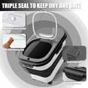 Collapsible Dog Food Storage Container with Lids, Airtight Rice Flour Cereal Sugar Cat Pet Bird Seed Containers Dispenser Bin Bucket with Rolling Wheel, 20 25 30 Lbs Plastic Sealable Kitchen Holder (Black)