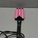 3 Barrel Curling Iron Hair Crimper: Aleath Dual Voltage Adjustable Temperature Three Barrels Hair Waver - Ceramic 1 inch Curler Wand (1 Inch (Pack of 1), Pink)
