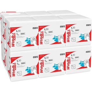 Kimberly-Clark 05812 White WYPALL L30 Wipers, 12" W x 12.5" L (Pack of 6)