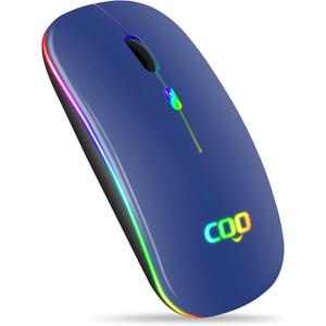 COO Wireless Mouse, LED Slim Dual Mode (Bluetooth 5.1 and 2.4G Wireless) Rechargeable Led Mouse with 3 Adjustable DPI for iPad, MacBook, Laptop, Mac OS