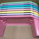 Beeveer 8 Pcs Kids Lap Desk Tray Bulk 19.7x9.6x7.1in Portable Lap Tray for Kids Plastic Lap Table with Side Storage Space for Bed Classroom Laptop Children Car Activity Eating Floor (Pastel Color)