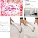 Happy Galentine's Day Backdrop 8x6FT Hot Pink Galentines Day Party Decorations Background Galentine Girls Party Supplies Photo Props