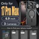 Innaght Magnetic for iPhone 17 Pro Max Case with Stand,Compatible with MagSafe,Rugged,Heavy Duty,Protective case Kickstand,[Built-in Invisible Stand],Black