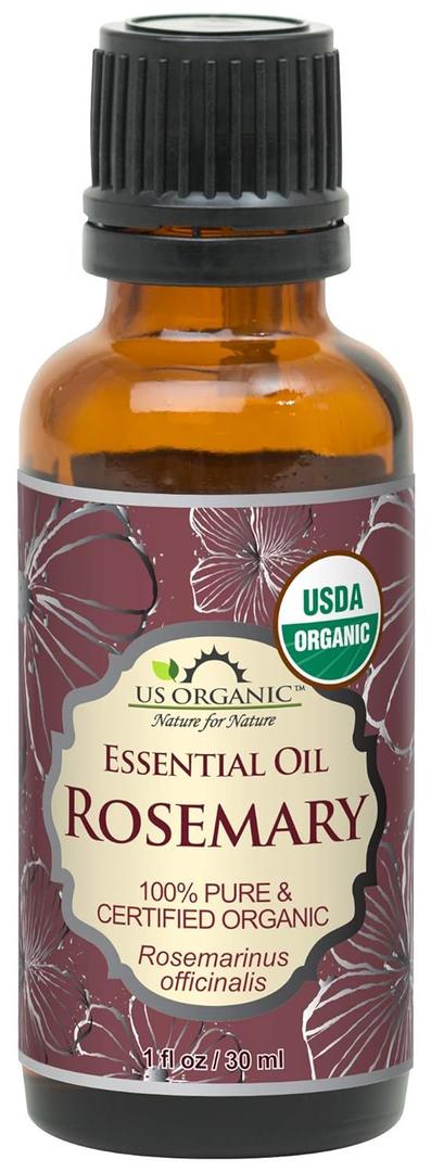 US Organic 100% Pure Rosemary Essential Oil, USDA Certified Organic 100% Pure, Steam Distilled, for Hair Growth, Scalp, Face, Skin, and Aromatherapy (30 ml) (1 Fl Oz (Pack of 1))