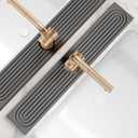 Kitchen Sink Splash Guard  Stone Diatomite Faucet Drying Mat, Modern Kitchen & Bathroom Sink Accessories for Counter (Dark Grey, 23.6"x3.9")