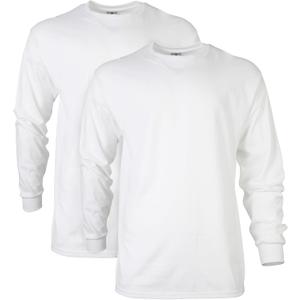 Gildan Adult Ultra Cotton Long Sleeve T-Shirt, Style G2400, Multipack (White, XXL)